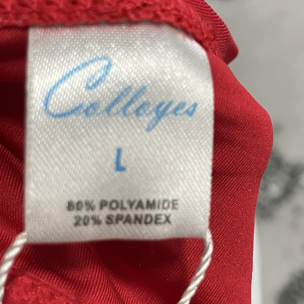 Caloyes Bikini Set Womens Size Large Red Underwire Tie Side Swim NWT - Picture 3 of 11